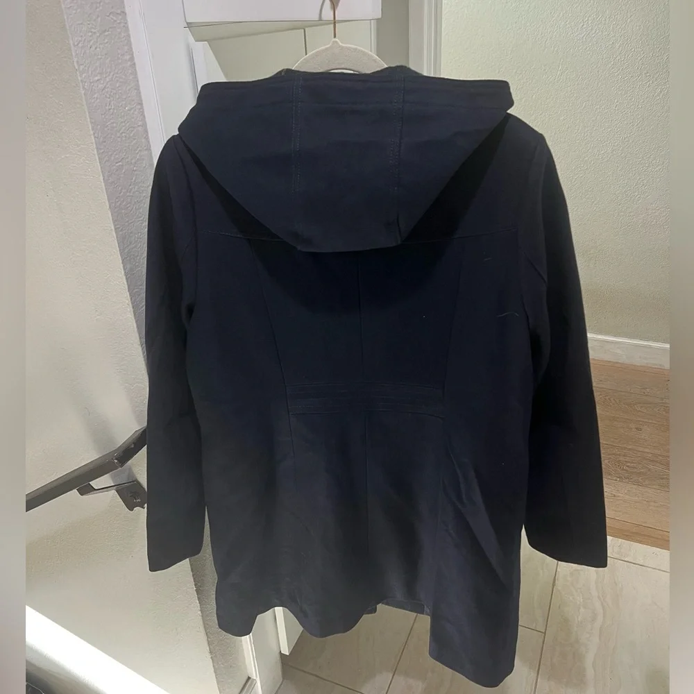 NWOT G H Bass High Quality Navy Blue Hooded Pea Coat/ Duffle Coat - Picture 4 of 12